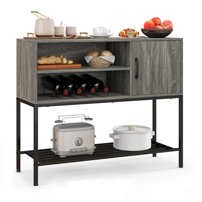 Dressoir – Opbergkast – Ladekast – Buffetkast – Wandkast – Met Wijnrek – Industrieel MDF & Metaal – 100x35x83 cm