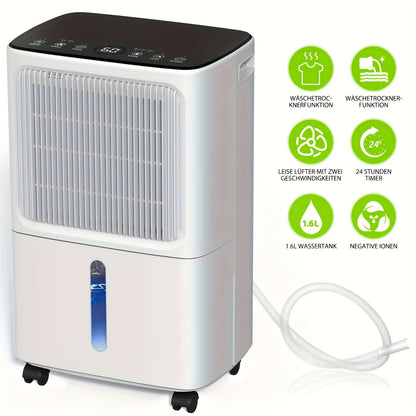 Ontvochtiger – Luchtontvochtiger – Vochtvreter – Vochtverwijderaar – Kledingdroger – 16 Liter Capaciteit – Digitale Vochtigheidsmeter met Timer