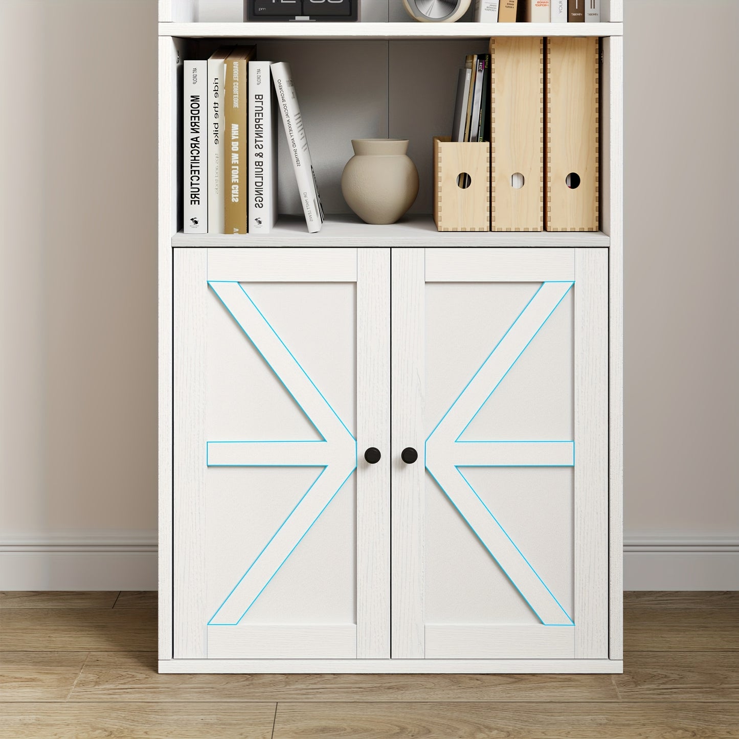 Boekenkast – Boekenrek – Vakkenkast – Opbergkast – Wandkast – Industrieel Hout – 29,97 cm Diep – 181,36 cm Hoog