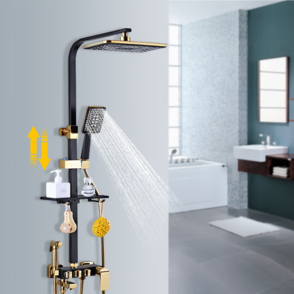 Regendouchekop – Regendouche – Douchekop – Hoofddouche – Handdouche – Thermostatisch – Koper & RVS – Mat Goud