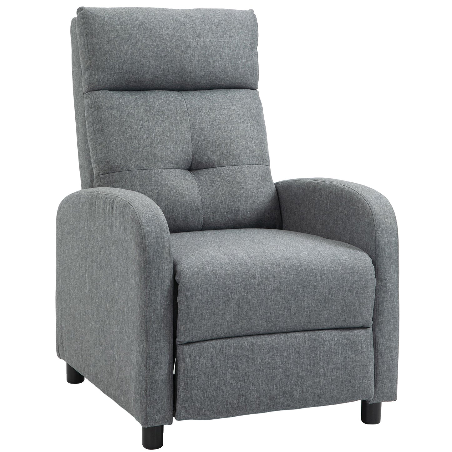 Relaxfauteuil – Relaxstoel – Ligstoel – Leunstoel – Fauteuil Met Voetensteun – Linnenstof Grijs – Belastbaar Tot 150 Kg