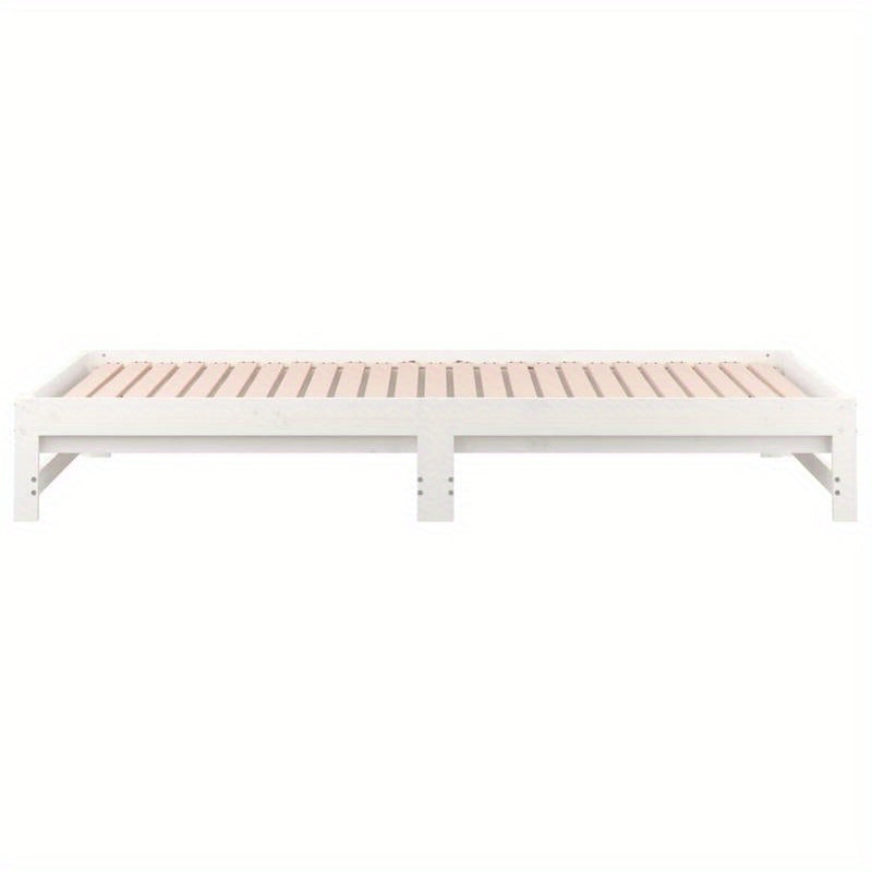 Bedbank – Slaapbank – Uitschuifbed – Logeerbed – Sofa Bed – Ruimtebesparend Design – Eenvoudige Montage – Wit – 90x200 cm – Traditioneel Stijlvol – Duurzame Ondersteuning