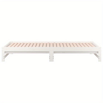 Bedbank – Slaapbank – Uitschuifbed – Logeerbed – Sofa Bed – Ruimtebesparend Design – Eenvoudige Montage – Wit – 90x200 cm – Traditioneel Stijlvol – Duurzame Ondersteuning