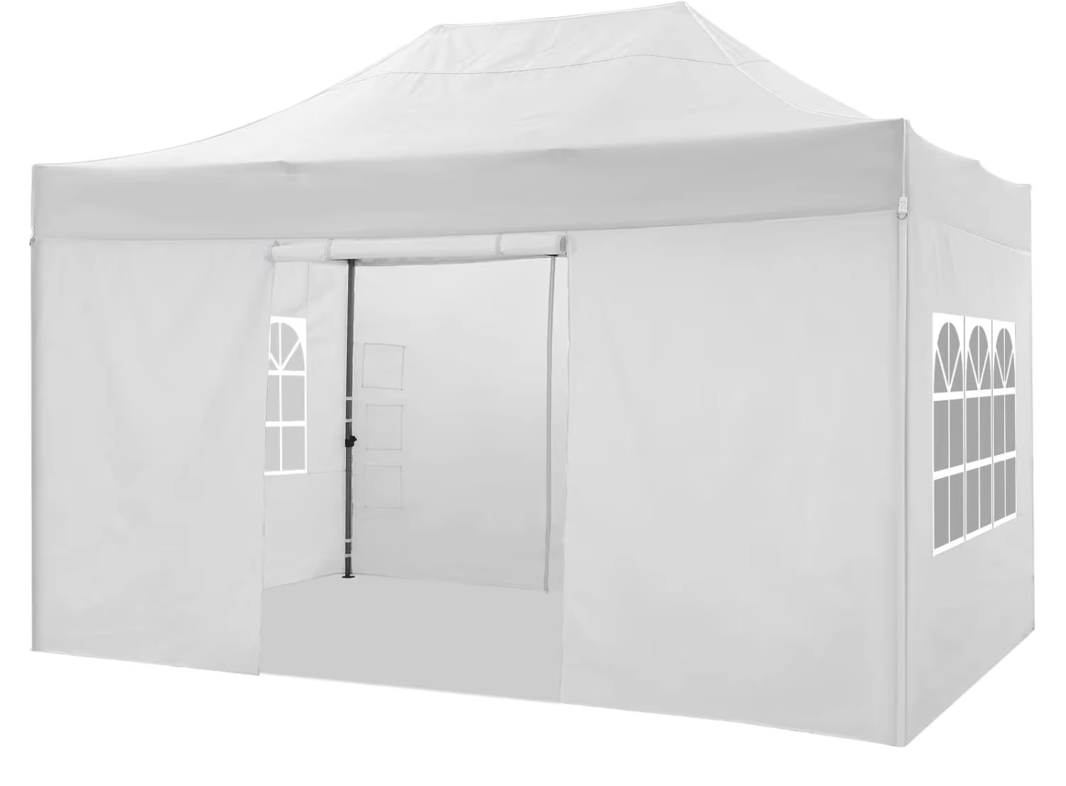 Paviljoen - Tuinpaviljoen - Partytent - Tuintent - Pop-up Kliksysteem - Stabiel - Vouwtent - met 4 Zijwanden - Opvouwbaar - Waterdicht - Winterbestendig - 50+UV-Bescherming - voor Tuin - Buiten - Achtertuin - 3 x 4.5 m - Wit - QUORE