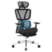 Ergonomische Bureaustoel - Bureau - Stoelen - Verstelbare Hoofdsteun - Lendensteun - 3D Armleuningen - Voetsteun - Draaibaar - 150 kg Draagkracht - Zwart