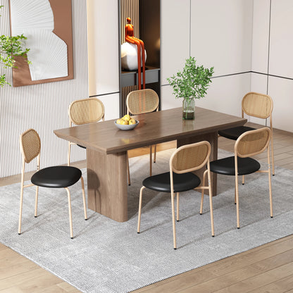 Eetkamerstoelen – Stoelen – Designstoelen – Set Van 4 – Ovale Rugleuning – Pu Zitkussen – Metalen Poot