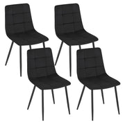Dining Chair - Dining Chairs - Dining Chairs Set of 4 - Chairs Dining Chairs - Velvet Kitchen Chairs - with Backrest - for Living Room Restaurant - Black