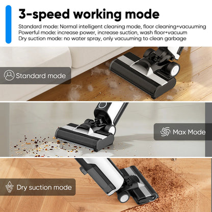 Nat En Droog Schoonmaker – Multifunctionele Mop – Dweil En Stofzuiger – Zelfreinigend – Zonder Kabels – 2600mAh Accu – 25 Cm Rollerborstel