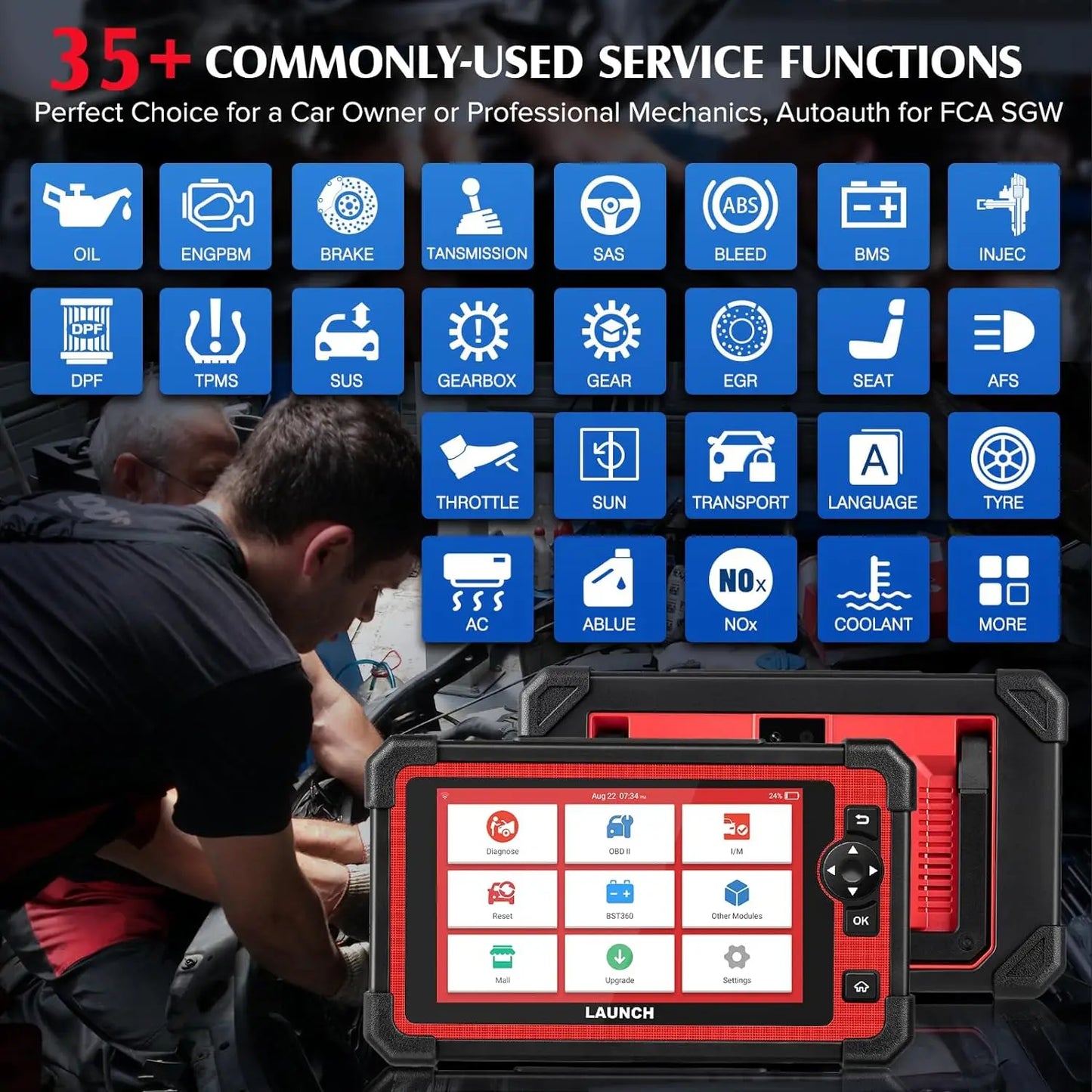 OBD Scanner - OBD2 - Auto Scanner - Auto uitlezen - Diagnose Apparatuur voor Auto's - Bidirectioneel Gereedschap - ECU Codering - CANFD - DOIP - Actieve Test - 35+ Reset Functies - Globale Versie