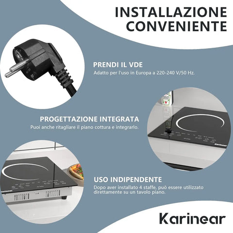 Inductie kookplaat - Induction Hob - Induction Cook Top - Inductie Fornuis - Elektrische Brander - 2 zones - Elektrische keramische kookplaat - met LED-display - 4-uurs timer - 9 vermogens - tot 3600 W - Veiligheidsslot - Zwart