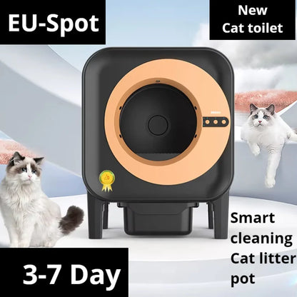 Automatische Kattenbak – Slimme Kattenbak – Zelfreinigende Kattenbak – Sensor Kattenbak – UV Sterilisatie Kattenbak – Groot 70L Binnenruimte – Lage Energieverbruik 5W