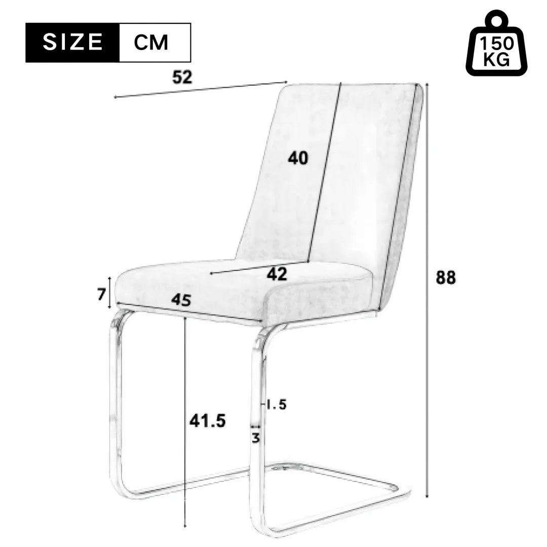 Eetkamerstoel – Set Van 6 - Velours Woonkamerstoel – Comfortabele Fauteuil – Lounge Stoel – Zacht Gewatteerd Zitvlak – Goud Metalen Pootjes - Beige