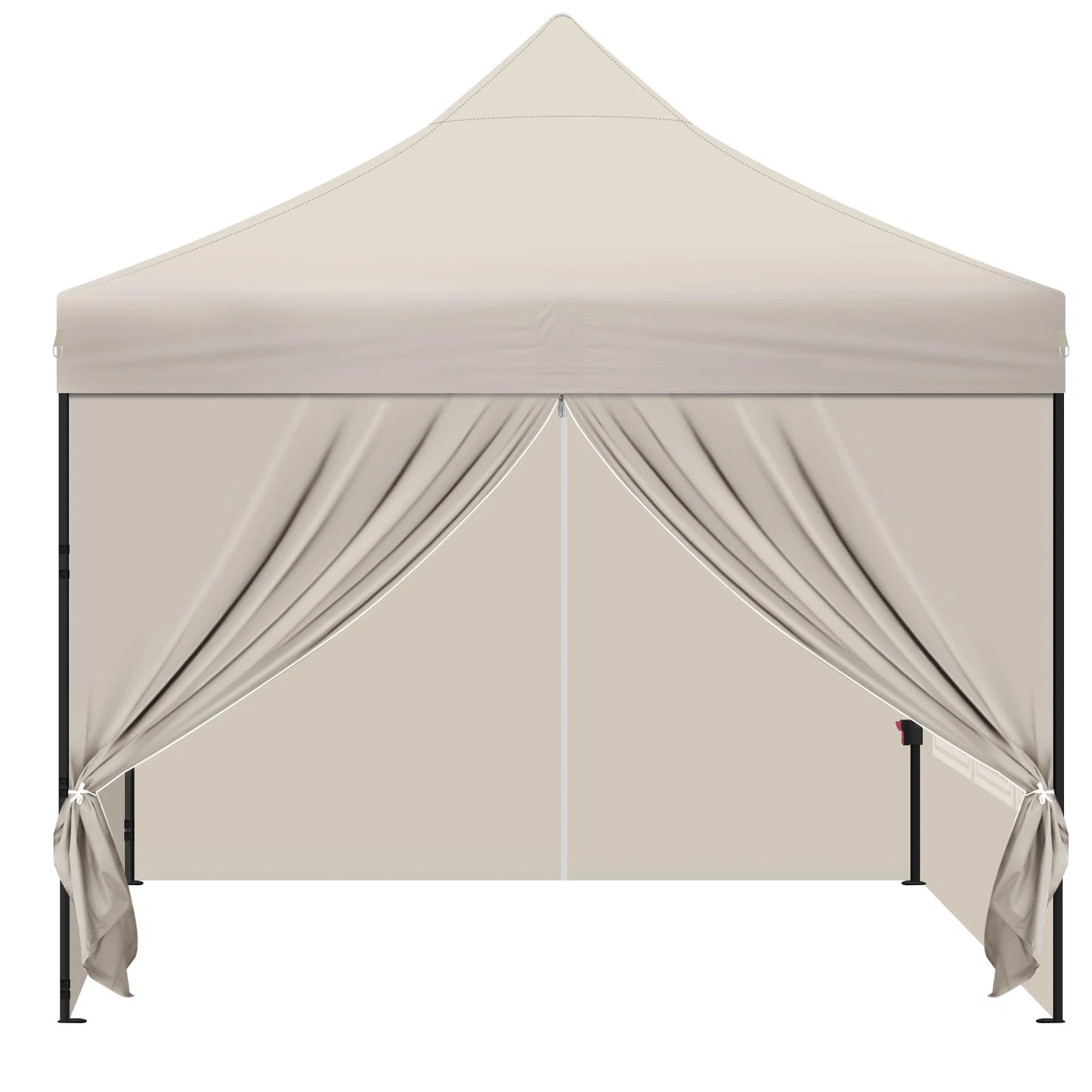 Tuinpaviljoen - 3x3m - Partytent - Verstelbare Hoogte - Gazebo - 4  Afneembare Zijpanelen - met Vensters - UV-Bestendig - Waterdichte - Beige