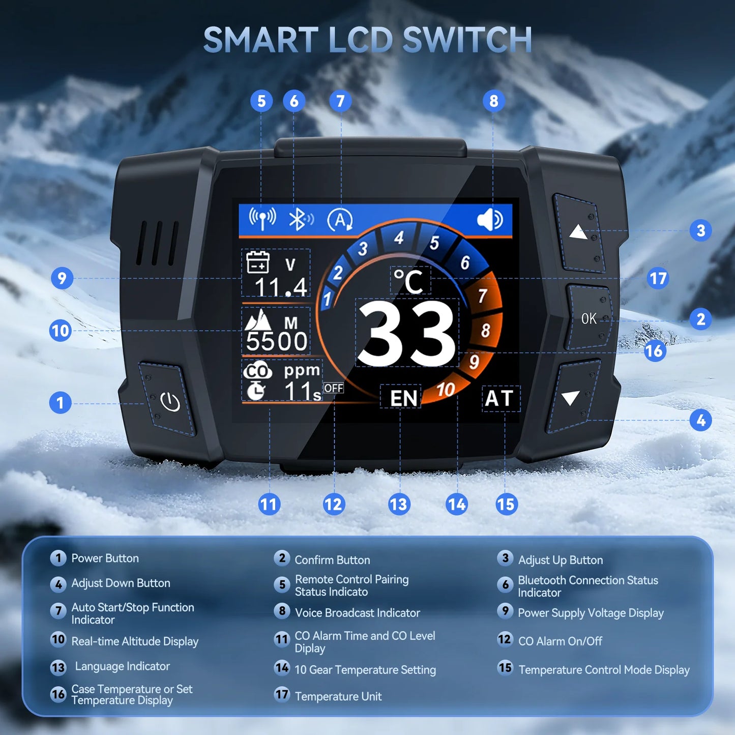 Dieselverwarming – Diesel Kachel – Camper Verwarming – Tentverwarming – Garageverwarmer – 8KW Vermogen – CO Bescherming met Automatisch Uitschakelen en Alarm - QUORE