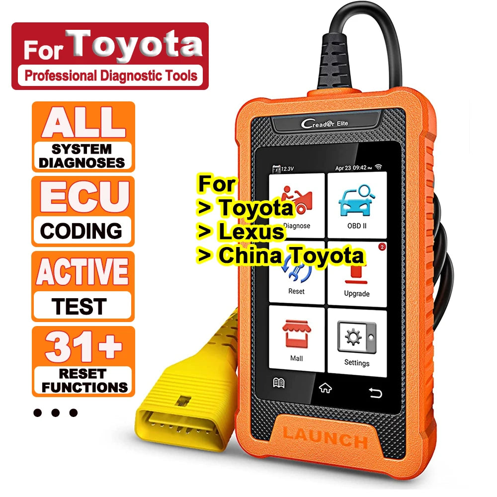 OBD Scanner - OBD2 - Auto Scanner - Auto uitlezen - Diagnose Apparatuur voor Auto's - Autoscanner - Autodiagnosetool - Actieve Test - Slimme Diagnose - 30+ Resetservices - ECU-Codering - OE-Niveau Diagnose - voor Toyota