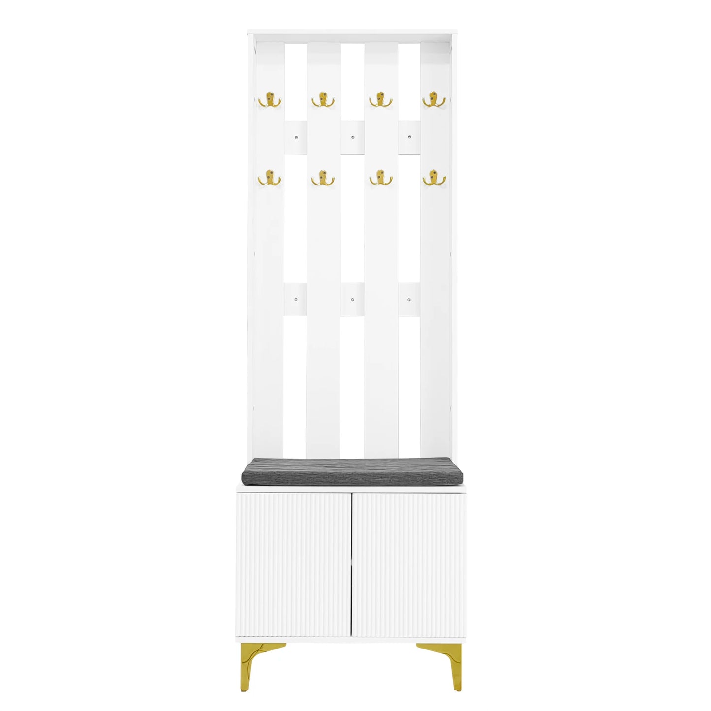 Kledingkast – Garderobekast – Opbergkast – Halmeubel – Push-To-Open Deuren – Verstelbare Planken – Soft-Close Scharnieren - 60.5 x 180.5 x35.2 cm - Wit