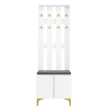 Kledingkast – Garderobekast – Opbergkast – Halmeubel – Push-To-Open Deuren – Verstelbare Planken – Soft-Close Scharnieren - 60.5 x 180.5 x35.2 cm - Wit