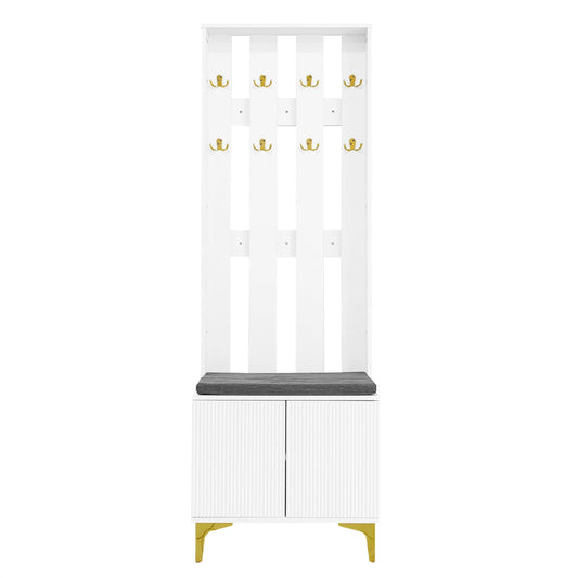 Kledingkast – Garderobekast – Opbergkast – Halmeubel – Push-To-Open Deuren – Verstelbare Planken – Soft-Close Scharnieren - 60.5 x 180.5 x35.2 cm - Wit