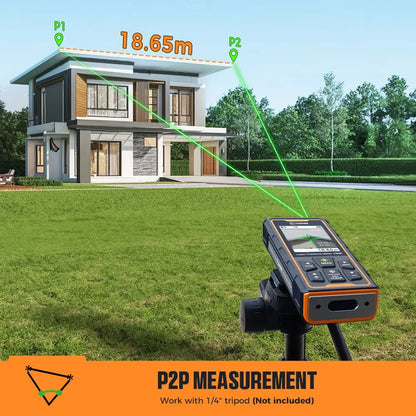 Laserafstandsmeter – Afstandsmeter – Meetinstrument – Lasermaat – Meettool – 120 Meter Bereik – IP68 Waterdicht - QUORE