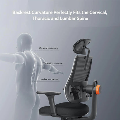 NEWTRAL MAGICH003 Ergonomic Chair, 3 Positions to Lock, Auto-Following Backrest,Adaptive Lower Back Support, 3D Armrest Recliner - QUORE