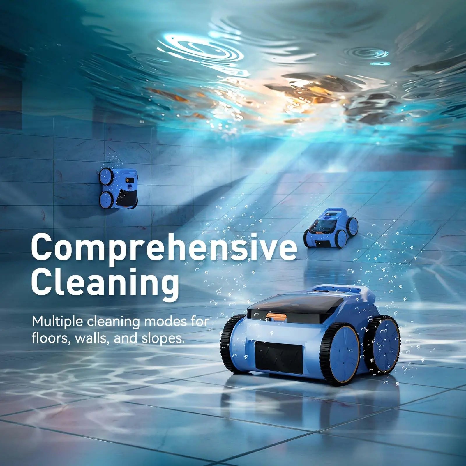 Robotstofzuiger Zwembad – Zwembadreiniger – Draadloze Pool Cleaner – Automatische Zwembadrobot – 45.000 Pa Zuigkracht – 150 Min Batterijduur - QUORE