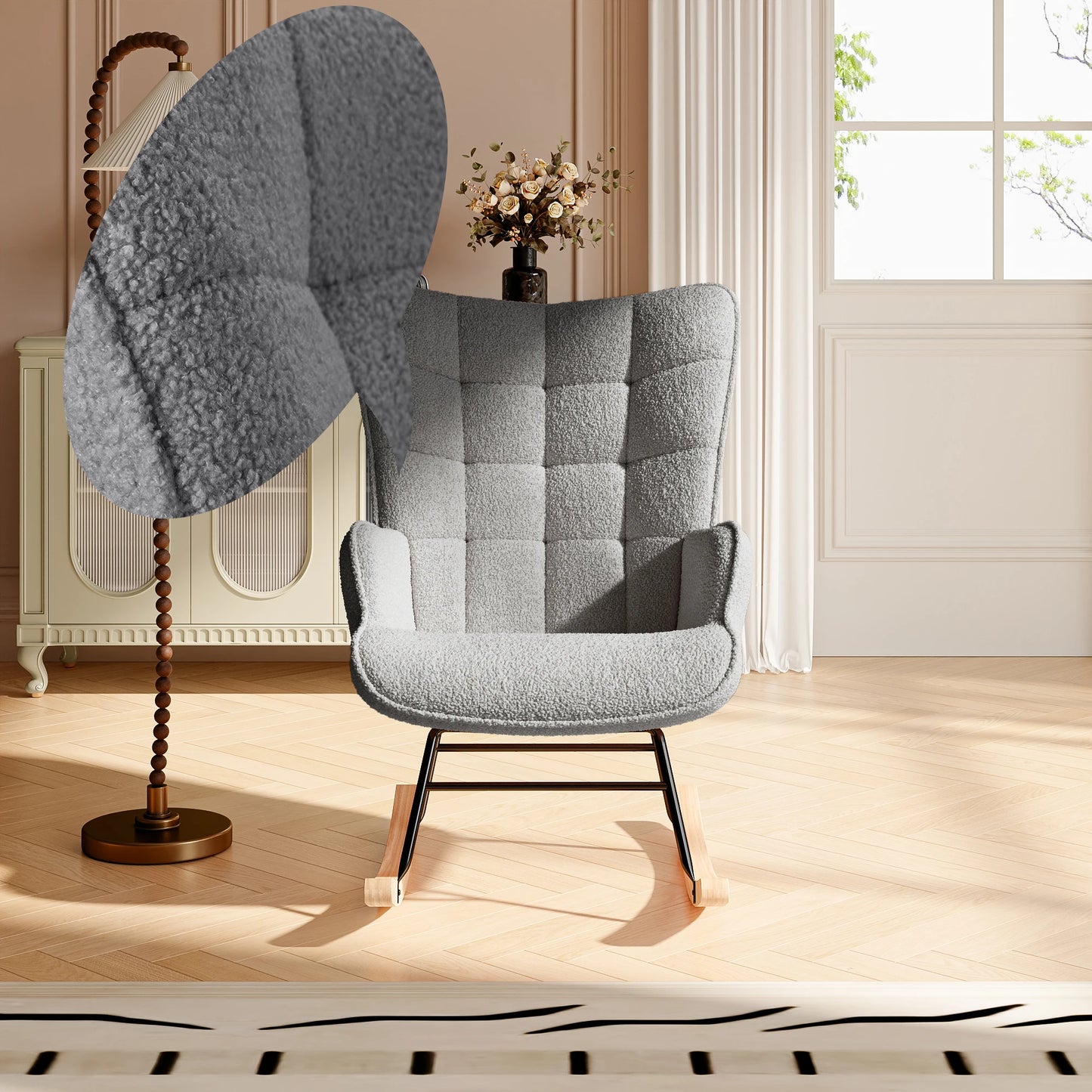 Wooden Aura High Back Armrests Swing chair Comfortable chairs Suitable for living room, Bedroom and Courtyards