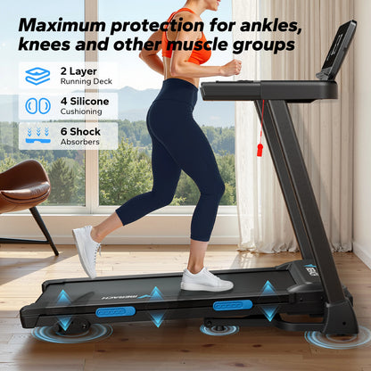 Inklapbare Loopband – Hardloopband – Fitnessband – Treadmill – Trainingsapparaat – Automatische Hellingshoek 15% – Stil Met Hartslagmonitor
