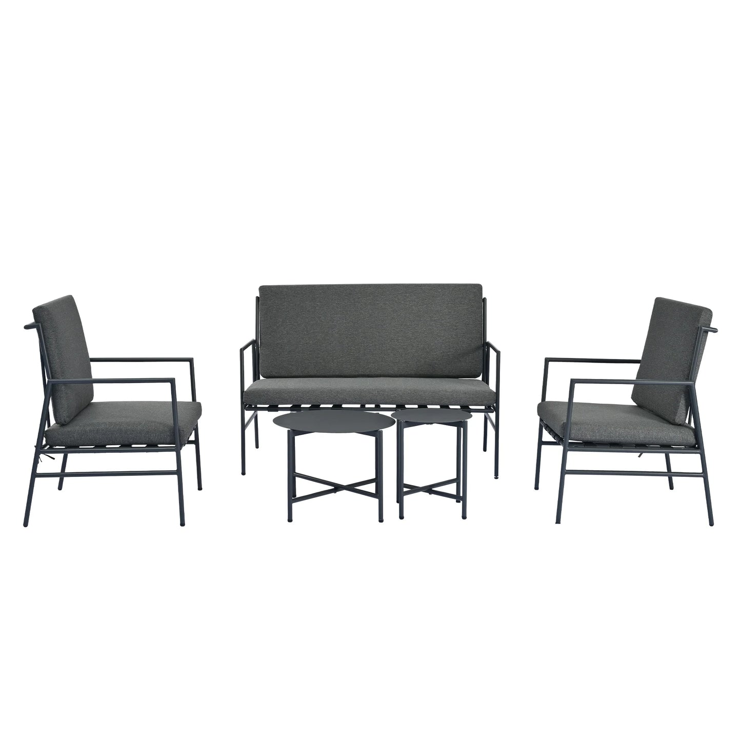 Loungeset – Loungeset Tuin – Buitenmeubel – Balkonset – Terrasmeubilair – Gegalvaniseerd Staal – Zonbestendig Polyester