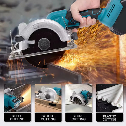 Accu Cirkelzaag - Snoerloze - Cirkelzaagmachine - 125mm - 18V - Instelbare Zaaghoek - Handcirkelzaag - voor Houtbewerking - 1 Batterij Inbegrepen