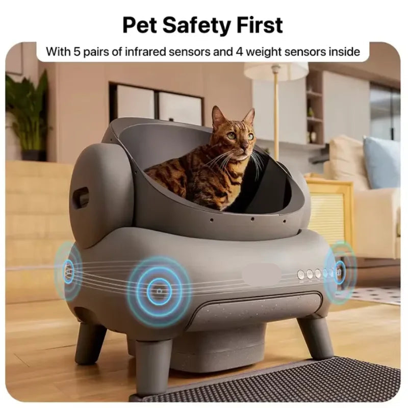 Kattenbak – Kattentoilet – Zelfreinigende Bak – Automatische Kattenbak – Semi-Gesloten Kattenbak – Grote Inhoud 12L – ABS Plastic