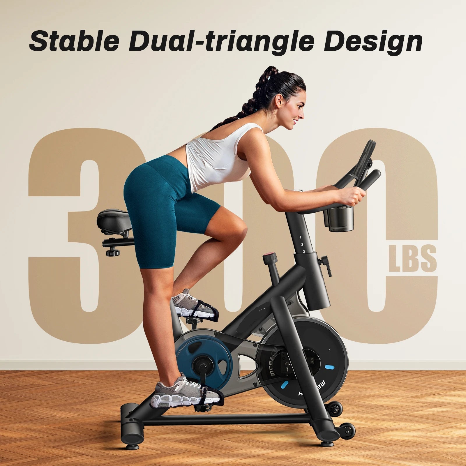 Hometrainer – Fitnessfiets – Indoor Bike – Fietstrainer – Conditietrainer – Stil Met Riemaandrijving – Verstelbaar Zadel & Stuur - QUORE