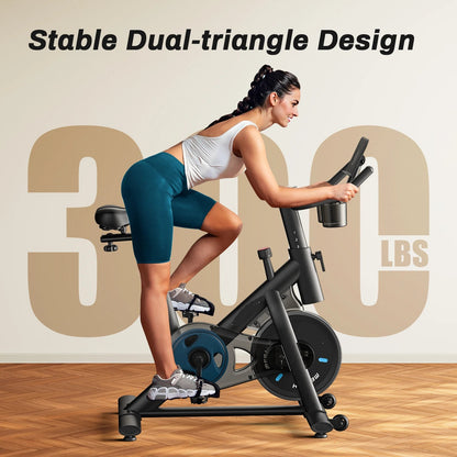 Hometrainer – Fitnessfiets – Indoor Bike – Fietstrainer – Conditietrainer – Stil Met Riemaandrijving – Verstelbaar Zadel & Stuur - QUORE