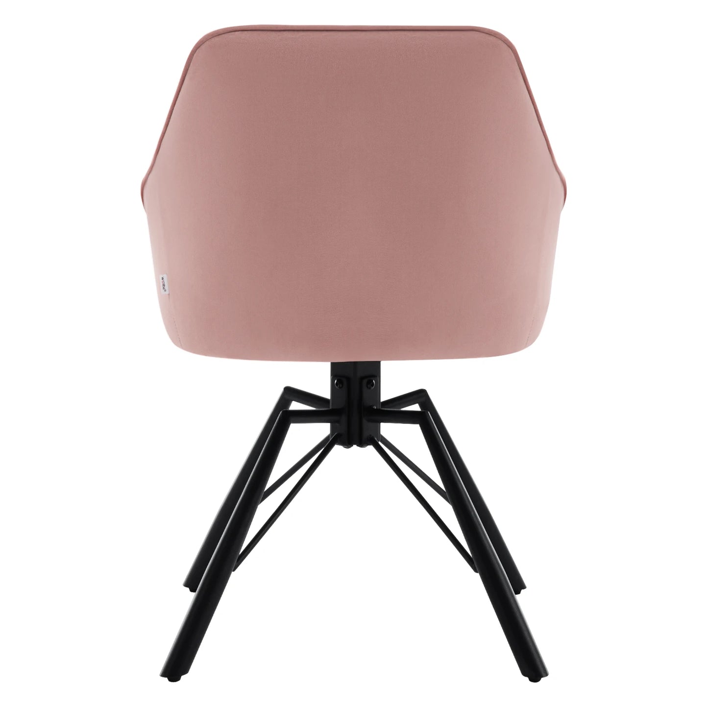 Draaibare Eetkamerstoel – Set van 2 - Eetkamerstoel – Stoel – Draaistoel – Comfortabel – Velvet Bekleding – 360° Draaibare Zitting - Fluweel - Roze - QUORE