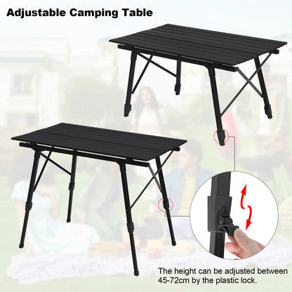 Klaptafel - Camping - Tuint - Feest - Picknick - Opvouwbare - Inklapbare - Draagbaar - Bureau -Lichtgewicht Aluminium - Belastbaar tot 30 KG - Zilver