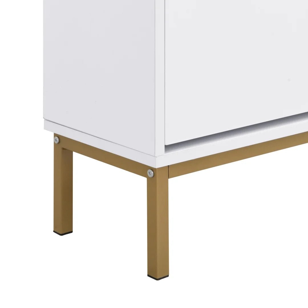 Schoenenkast – Schoenopberger – Schoenrek – Schoenmeubel – Zitbank – Uitschuifbaar – MDF – 15-22 Paar Schuien - 105 x 115,5 x 25 - Wit
