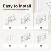 Kast met 8 laden - Ladekast - Ladekasten - Ladenkastje - Opbergkasten - Vintage hout - 132 x 88 x 30 cm (B x H x D) - Oplaadstation.