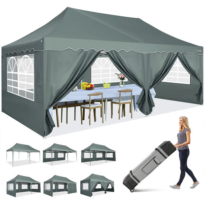 Partytent – Tent – Overkapping – Tuin Tent – 3x6 Meter – Waterdicht – UPF 50+ Bescherming - Grijs - QUORE