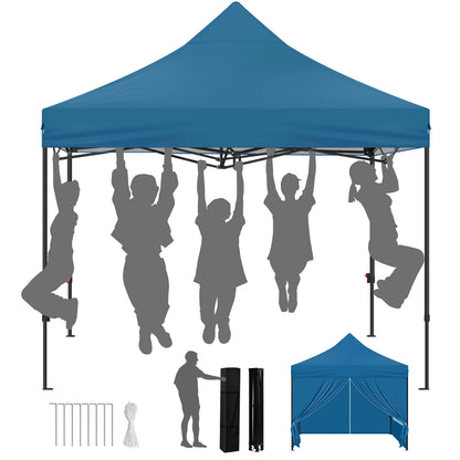 Tuinpaviljoen - 3x3m - Partytent - Verstelbare Hoogte - Gazebo - 4  Afneembare Zijpanelen - met Vensters - UV-Bestendig - Waterdichte - Beige