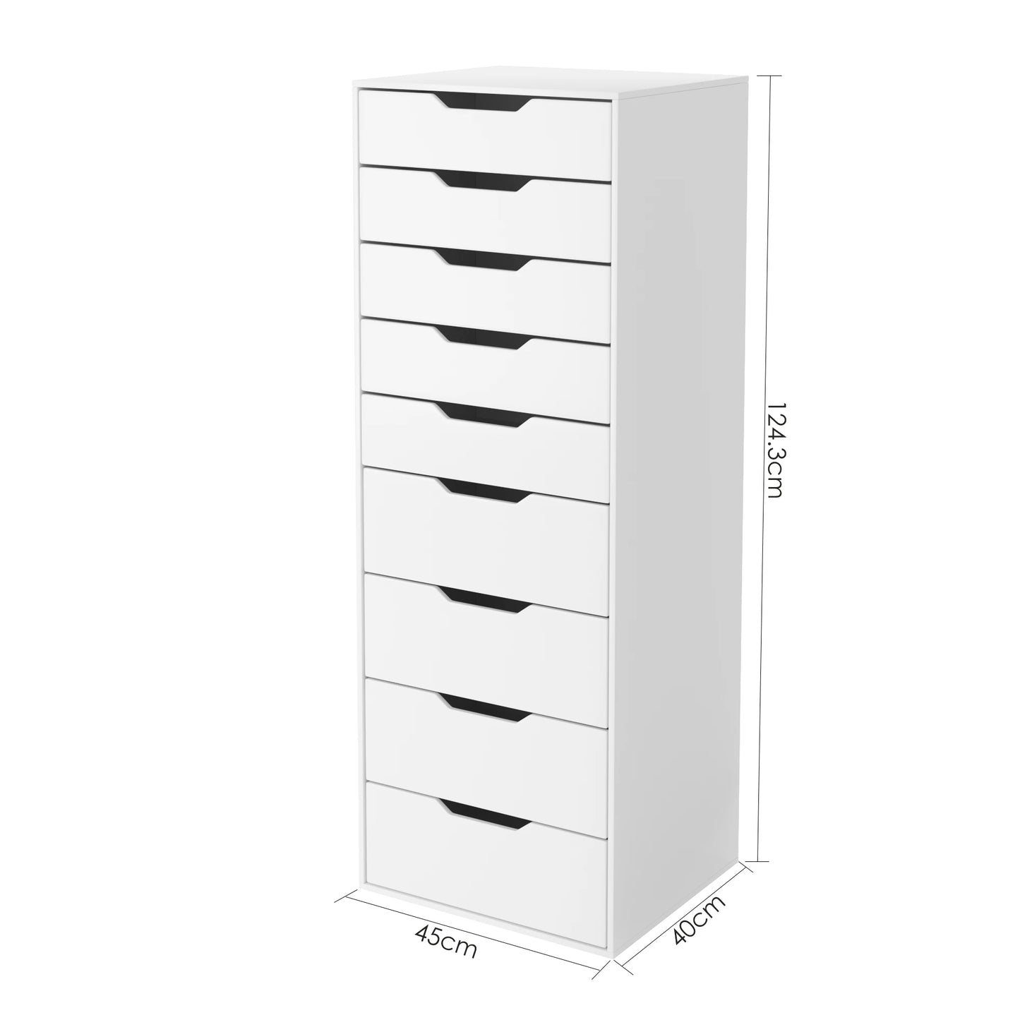 Ladekast - Opbergkasten - Organizer - Dressoir - Woonkamer - 24,3 cm x 45 cm x 40 cm - Wit