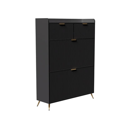 Schoenenkast – Schoenenrek – Schoenopberger – Halmeubel – Dressoirkast – Compact en Ruimtebesparend – Zwart Met Wit