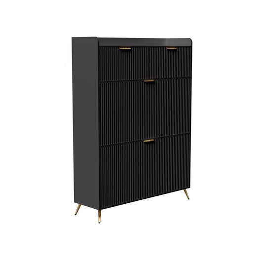 Schoenenkast – Schoenenrek – Schoenopberger – Halmeubel – Dressoirkast – Compact en Ruimtebesparend – Zwart Met Wit