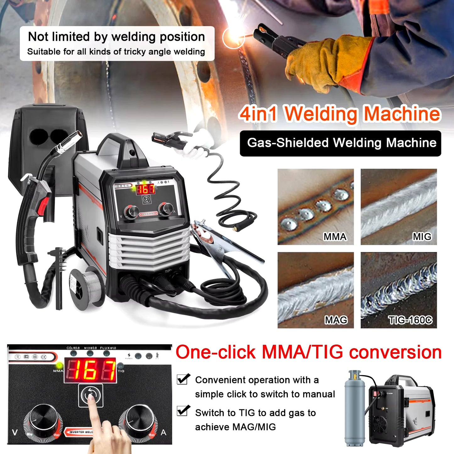 Lasmachine – Lasser – MIG Machine – MMA Apparaat – TIG Lasapparaat – Digitaal Display – Automatische Draadvoeding
