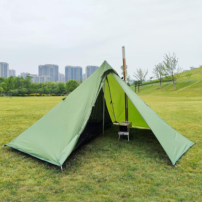 Longeek 4-Persoons Kampeer Tipi-Tent 4 Seizoenen Backpacken Ultra-Licht Snelle Opbouw Hot Teepee