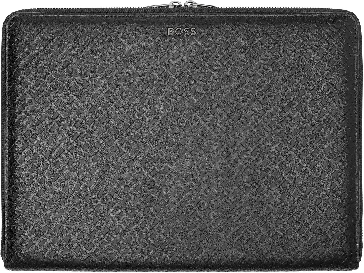 HUGO BOSS Monogram Conference Folder L Black
