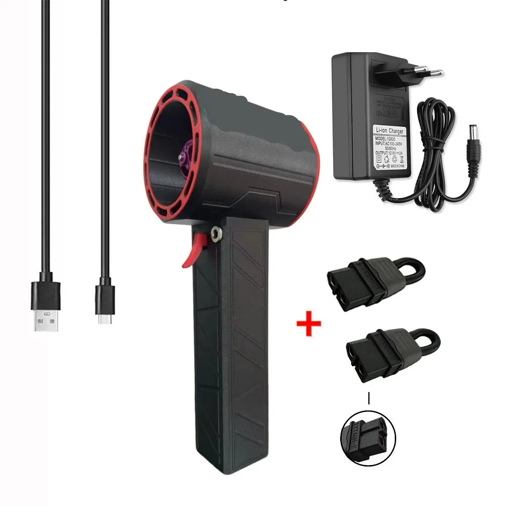Mini Ventilator - Turbo Fan - Jet Fan - Handheld - Air Duster - Waaier - 64mm - Brushless - 1400G Duwkracht – 1000W Duct Fan - Auto Luchtblazer - Blower - Rood