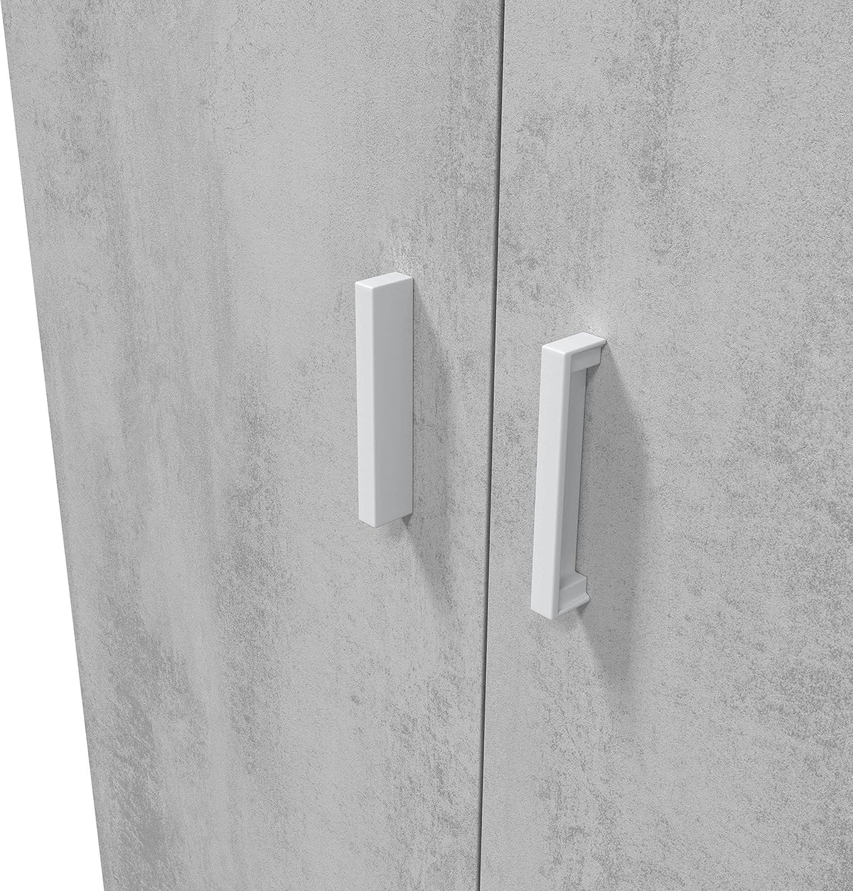 Habitdesign Multifunctionele kast met 2 deuren, afdekkast, wit artik en cement, afmetingen: 80 cm (breedte) x 182 cm (hoogte) x 37 cm (diepte)