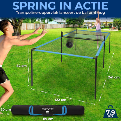 SereneLife Pingpongtafel - Trampoline Pingpongtafel – Stevig Stalen Frame met Poedercoating – Inclusief Batjes, Kleine & Grote Ballen – Indoor/Outdoor voor Strand & Speelkamer