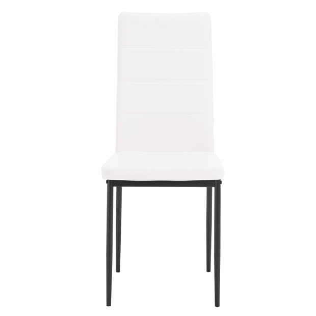 Chair - Dining room chairs - Dining room chairs set of 4 - Modern dining room chair with high backrest - Velvet chair - 150kg - White leather 