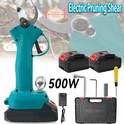Snoeischaar - Elektrische Snoeischaar - Brushless - Heggenschaar - Takkenschaar - 25MM met 2 Accu’s voor Bomen, Struiken en Bonsai