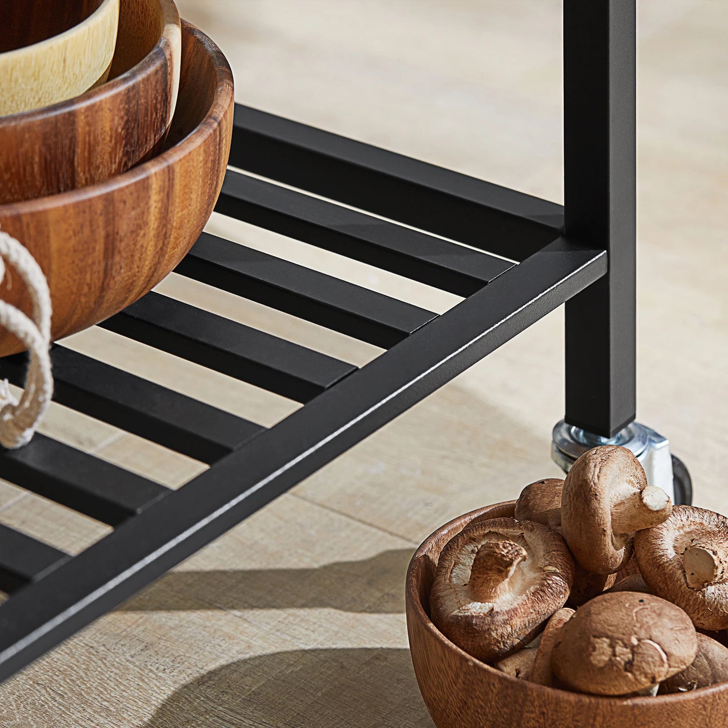 SoBuy FKW112-PF Kitchen Trolley serving trolley Kitchen Shelf with 4 Rolls Hallway Cabinet Sideboard with 2 Drawers and 2 Shelves
